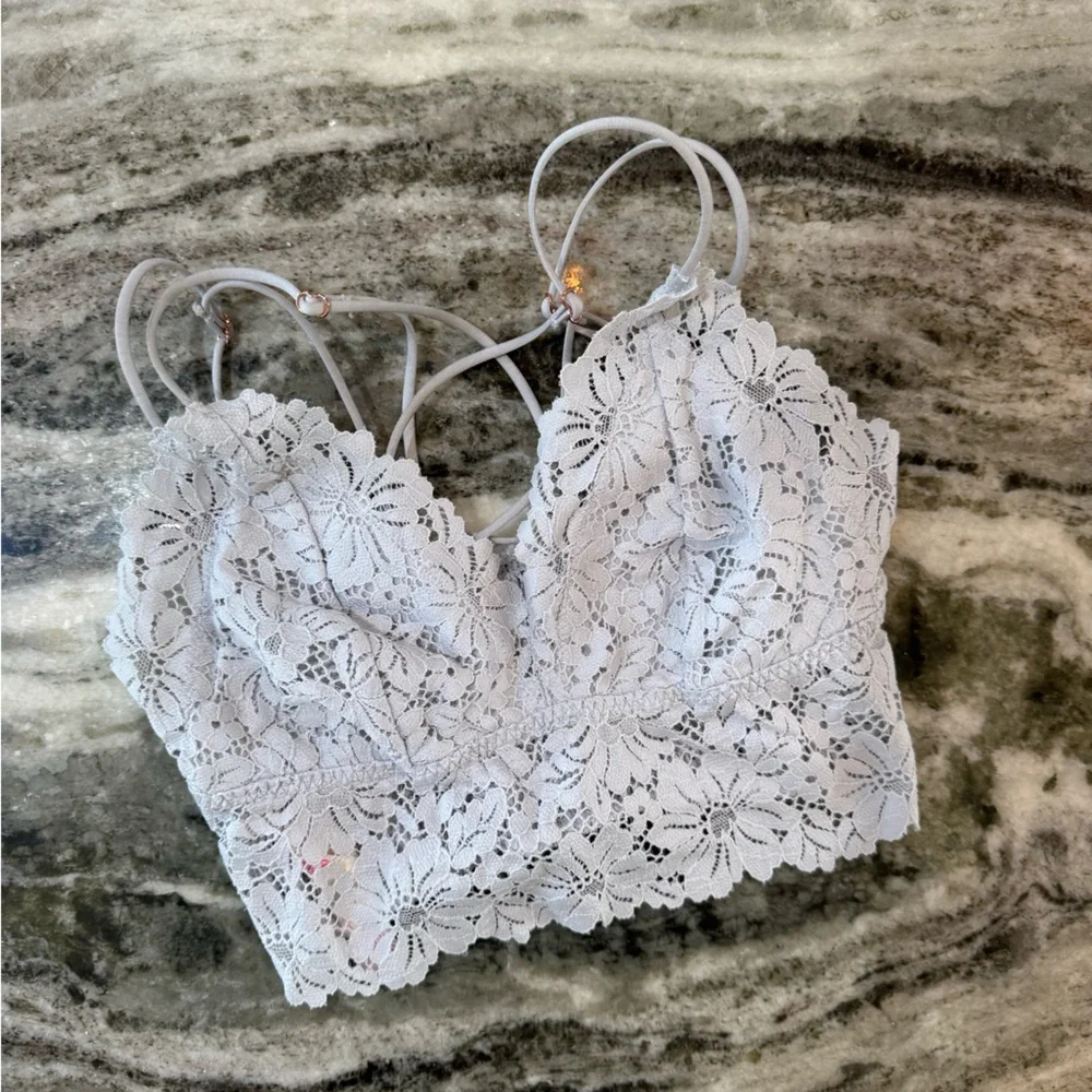 Victoria's Secret Lace Bralette in Light Gray